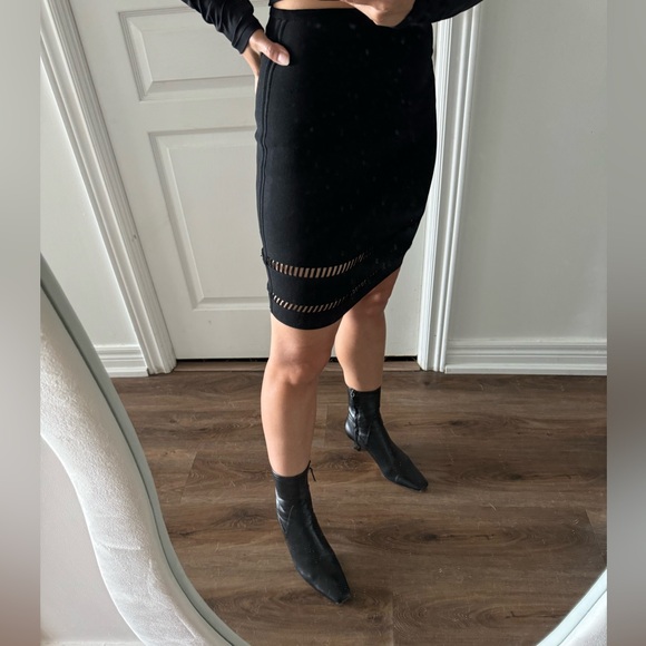 Alexander Wang: Black Stretch Knit Straight Skirt - Picture 5 of 8